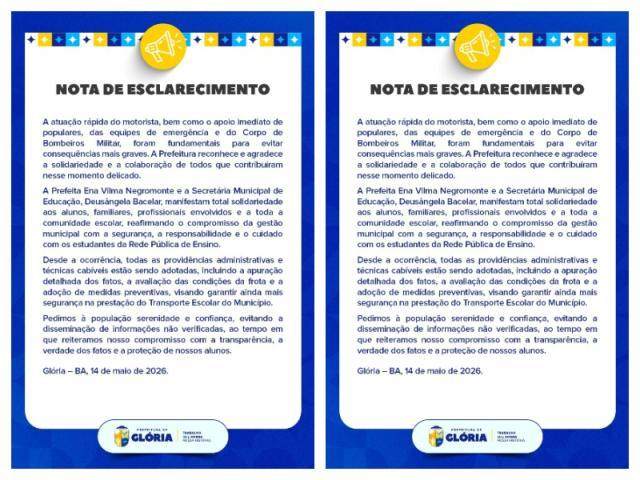 NOTA DE ESCLARECIMENTO | Transporte Escolar